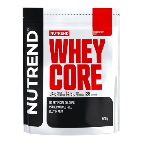 Nutrend Whey Core Truskawkowe Białko Serwatkowe na Wzrost i Utrzymanie Masy Mięśniowej 900g