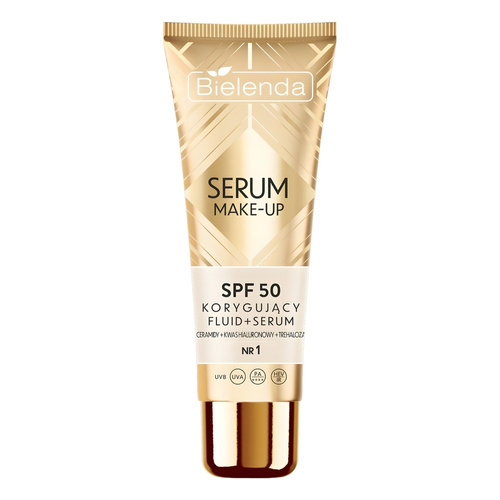 Bielenda Serum Make-Up Correcting Fluid+Serum SPF50 for all Skin Types No. 1 Light Beige 30g Best Before 31.07.26
