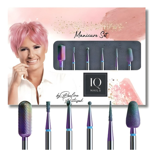 IQ Nails Deep Gel Manicure Set for Advanced Use Zestaw Frezów 6 Sztuk