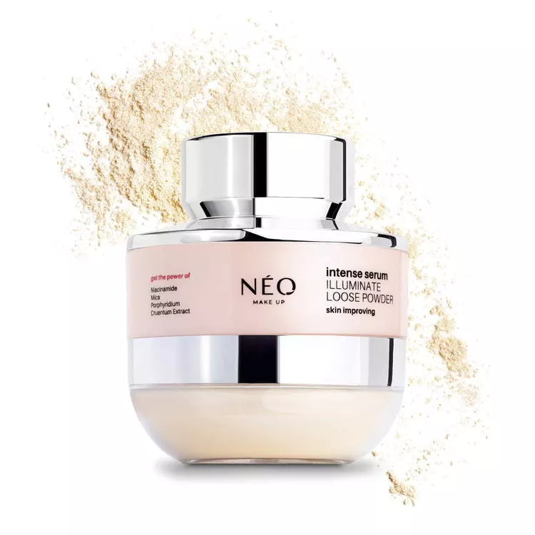 Neo Makeup Intense Serum Line Rozświetlający Puder Sypki z Dodatkiem Złotych Drobinek Transparent 10g