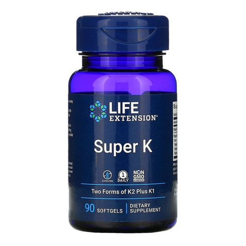 Life Extension Super K Kompleks Witamin K Na Zdrowe Kości i Tętnice 90 Kapsułek