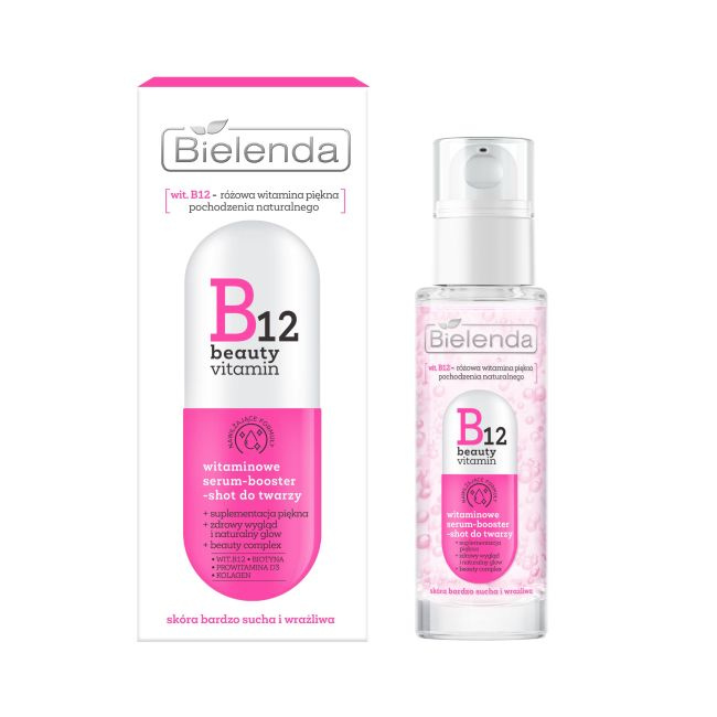 Bielenda B12 Beauty Vitamin Witaminowe Serum-Booster do Twarzy dla Skóry Bardzo Suchej i Wrażliwej 30ml