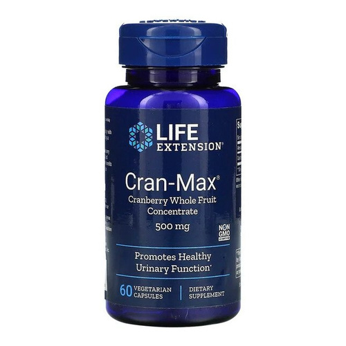 Life Extension Cran-Max Cranberry Whole Fruit Concentrate for Urinary Tract Health 500mg 60 Vcaps