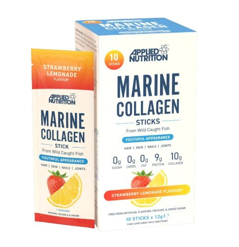 Applied Nutrition Kolagen Morski w Proszku Truskawka Lemoniada Na Skórę Włosy i Stawy 10 x 12g