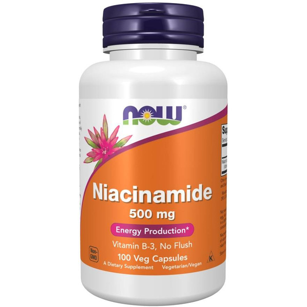 Now Foods Niacinamide 500mg Supports Nervous System & Psychological Function 100 Capsules