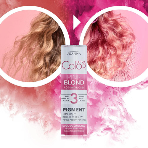 Joanna Ultra Color 3 Pink Blonde Toning Pigment Natural & Dyed Hair Color 100ml