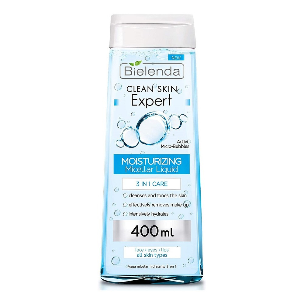 Bielenda Micellar Water Moisturizing Facial Cleanser 3In1 MakeUp Remover 400ml