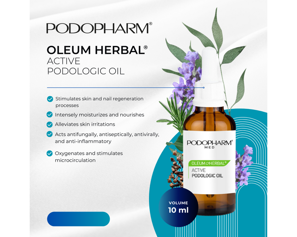 Podopharm Oleum Herbal Aktywny Olejek Podologiczny do Paznokci Dłoni i Stóp 10ml