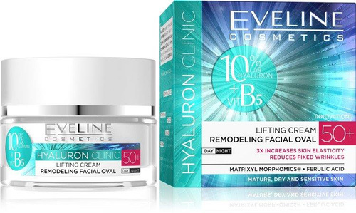 Eveline Hyaluron Clinic B5 Skoncentrowany Krem Liftingujący 50+ na Dzień i na Noc 50ml