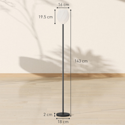 HOMCOM Flower Floor Lamp for Living Room, 3D Printed Modern Standing Lamp with Rose Shade, 3 Colour Temperature & Foot Switch, Minimalist Tall Pole Lampshade for Bedroom, Office, White