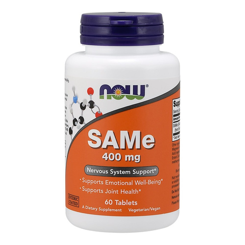 NOW Foods SAMe 400mg Na Wsparcie Nastroju i Zdrowie Stawów 60 Tabletek