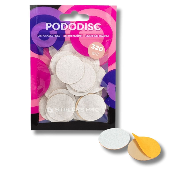Staleks Pro Expert Disposable Pododisc Pedicure White Files Size L Grit 320 50pcs