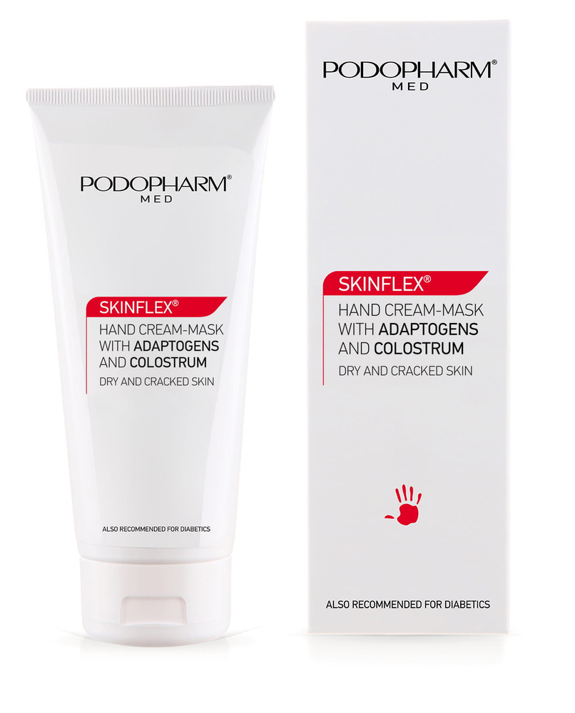 Podopharm Med Skinflex Krem-Maska do Dłoni z Adaptogenami i Colostrum dla Skóry Suchej Popękanej i Odwodnionej 75ml