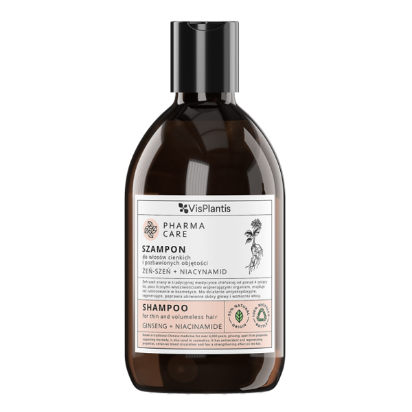 Vis Plantis Pharma Care Ginseng + Niacinamide Shampoo for Thin and Volumeless Hair 500ml Best Before 07.02.26