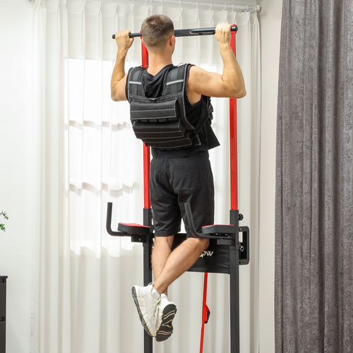 SPORTNOW 15KG Adjustable Weighted Vest, Running Weight Vest, with 30 Metal Weights, Reflective Strips, for Running, Exercise