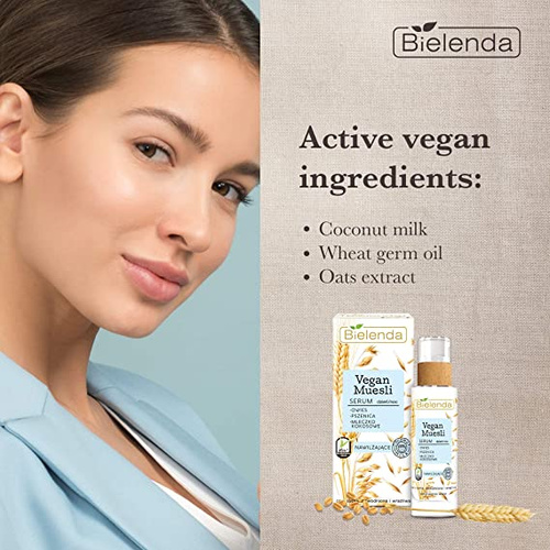 BIELENDA VEGAN MUSLI - Serum nawilżające - PSZENICA + OWIES + Mleczko KOKOSOWE