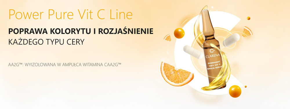 Clarena Power Pure Vit C Line Overnight 100% Vitamin C Shock Serum 10x3ml
