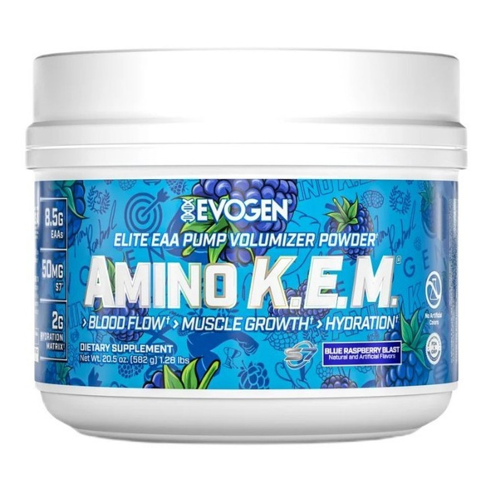 Evogen Amino K.E.M. Aminokwasy EAA Niebieska Malina 582g