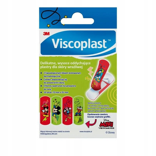 Viscoplast Miki i Przyjaciele Plastry dla Dzieci 10 Sztuk