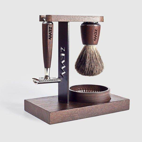Zew for Men Wet Shaving Set Elegancki Zestaw Pędzel Miska Podstawka i Mydło do Golenia na Mokro dla Mężczyzn