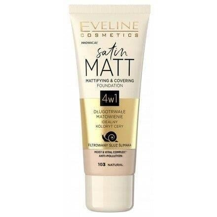 Eveline Satin Matt Matting Foundation Covering Satin Effect No.103 Natural 30ml