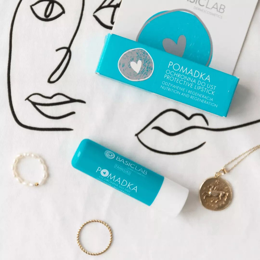 BasicLab Famillias Odżywczo-Nawilżająca Ochronna Pomadka do Ust 1 Sztuka