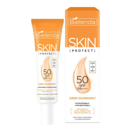 Bielenda Skin Protect Protective Krem Ochronny Rozświetlająco - Energetyzujący PA++++UVA + UVB + HEV SPF50 40ml