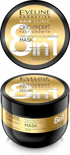 Eveline Oleo Expert 8w1 Maska na Porost Włosów Cienkich i Słabych 500ml