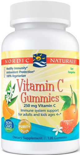 Nordic Naturals Vitamin C Gummies 250mg for Children over 4 Years Old Tangerine 120 Gummies