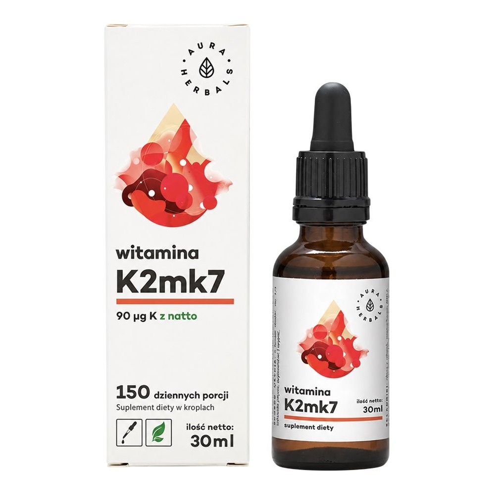 AURA HERBALS Witamina K2 MK-7 90µg Krople 30ml