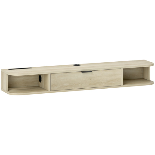 HOMCOM 120 cm Floating TV Unit for TVs up to 50 Inch - Natural