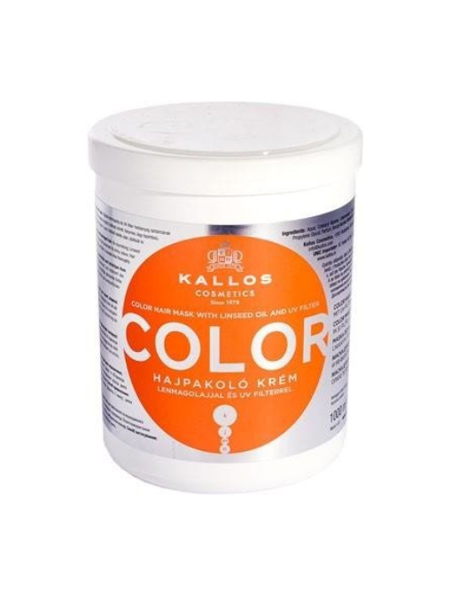 KALLOS maska do włosów farbowanych Color z Olejem lnianym 1000ml