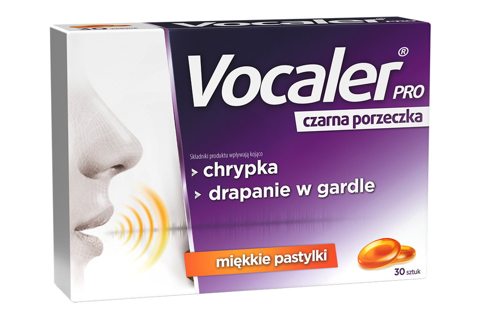 Vocaler Pro Blackcurrant Soft Lozenges for Hoarseness and Scratching in Throat 30 Pieces