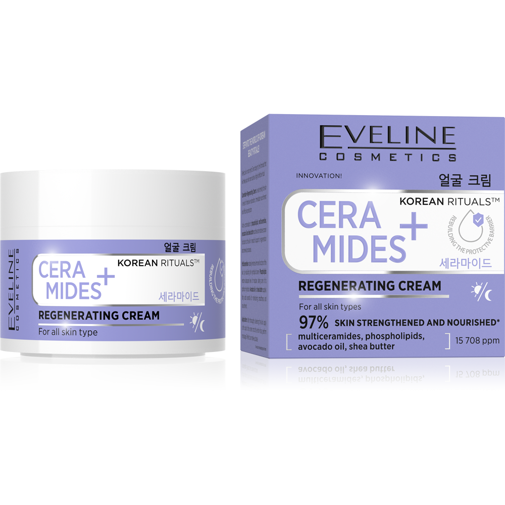 Eveline Korean Rituals Ceramides+ Regenerujący Krem dla każdego Rodzaju Skóry na Dzień i na Noc 50ml
