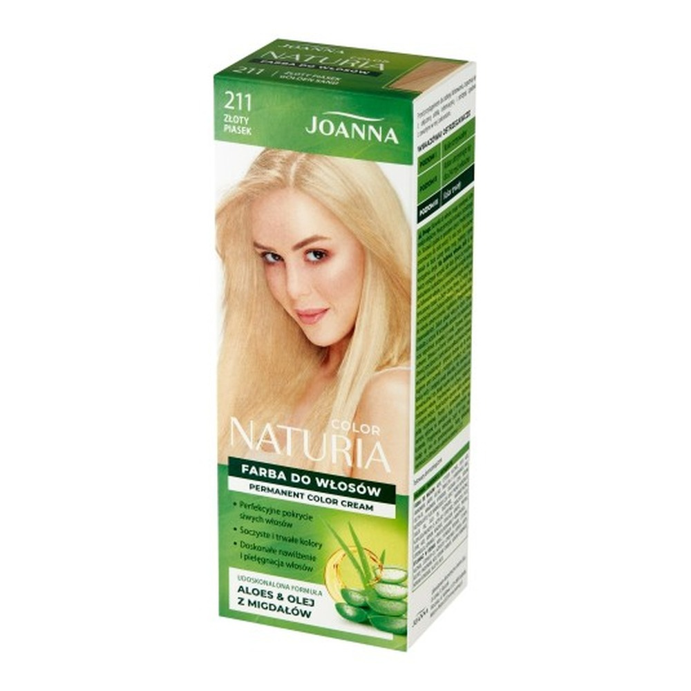 Joanna Naturia Trwały Kolor Włosów Farba Pielęgnacja Połysk Nr 211 Złoty Piasek 100ml