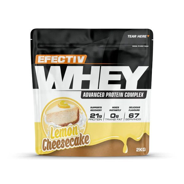 Efectiv Nutrition Whey Protein Lemon Cheesecake Flavoured Protein Supplement For Muscle Mass Growth 2000g