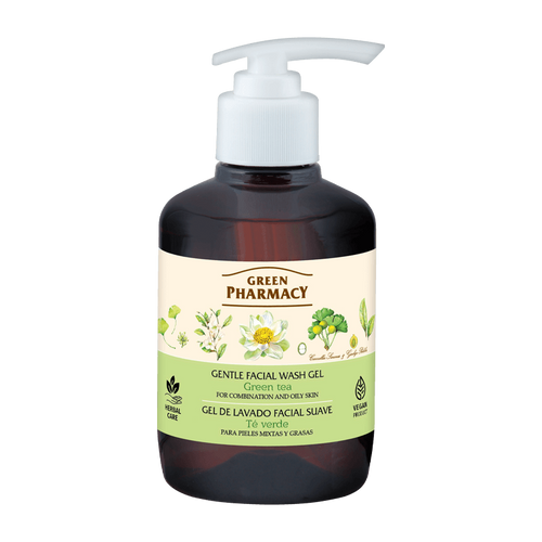 Green Pharmacy Delikatny Żel do Mycia Twarzy dla Mieszanej i Tłustej Skóry Zielona Herbata 270ml