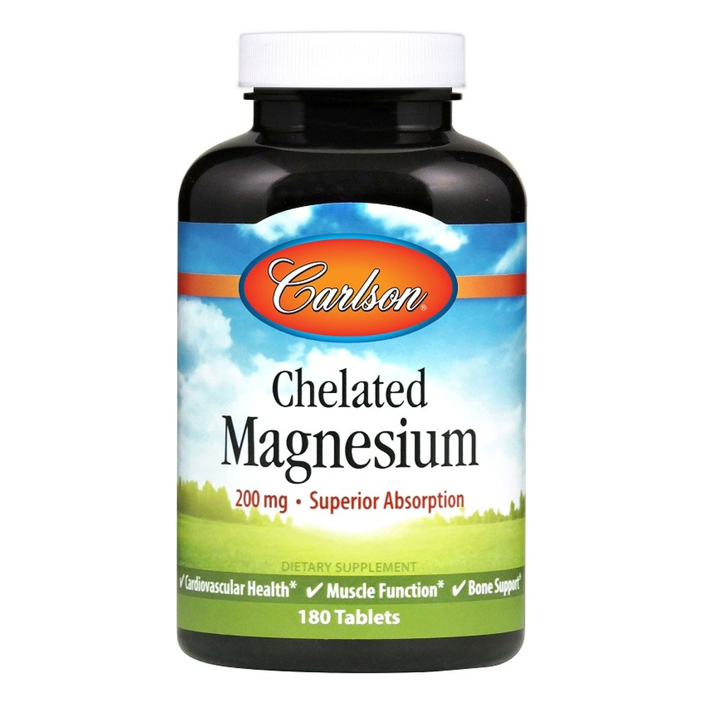 Carlson Labs Chelated Magnesium Tabletki, 200mg 180 tabletek