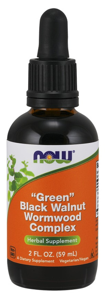 NOW Foods Kompleks z Zielonego Orzecha Czarnego i Piołunu Ziołowy Suplement w Płynie 59ml