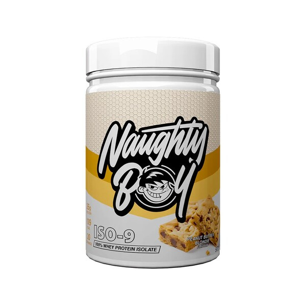 Naughty Boy Iso-9 Whey Protein Isolate for Muscle Growth and Recovery Peanut Butter Blondie 900g
