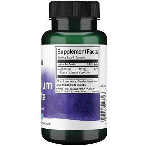 Swanson Magnesium Orotate 40mg 60 Capsules