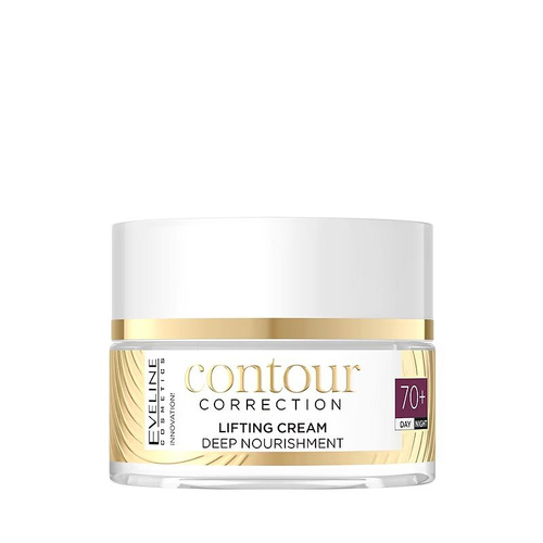 Eveline Contour Correction Liftingujący Krem Dogłębnie Odżywiający 70+na Dzień i na Noc 50ml Best Before 25.07.26
