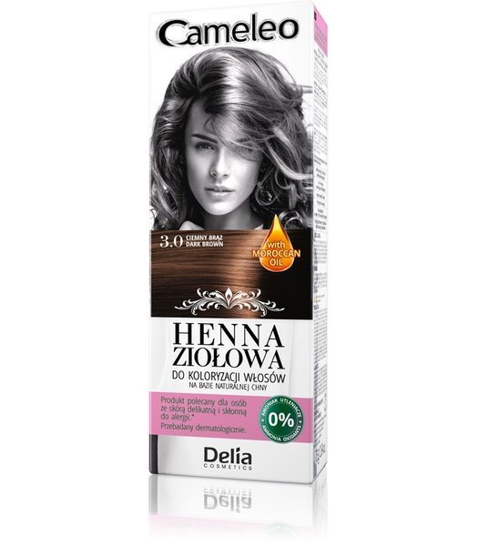 DELIA Cameleo Herbal Coloring Cream Henna Herbal No. 3.0 dark brown 75g