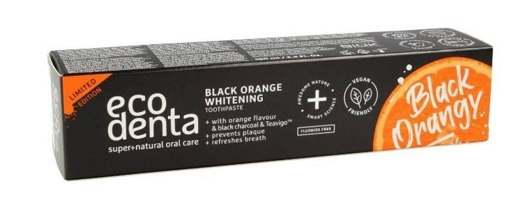 ECODENTA WHITENING Black Toothpaste With Carbon And Teavigo Fluoride Free 100ml