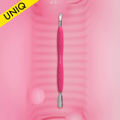 Staleks Pro UNIQ Kopytko do Manicure Gummy z Silikonową Rękojeścią UNIQ 10 TYPE 4.2 Popychacz Wąski Zaokrąglony i Ostrze Wygięte 1 Sztuka