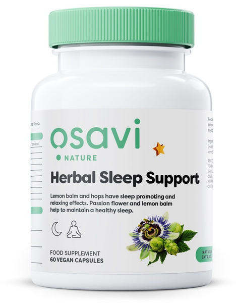 Osavi Herbal Sleep Support (Melatonin Free) for Natural Sleep 60 Vegan Caps
