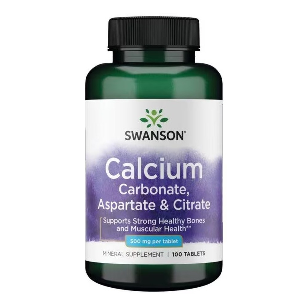Swanson Calcium Carbonate Aspartate & Citrate 500mg 100 Tablets