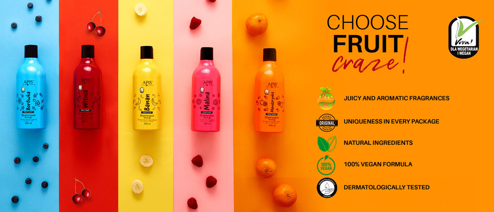 Apis Fruit Shot Blueberry Shower Gel for All Skin Types 500ml