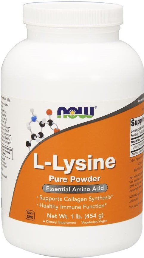 NOW Foods L-Lysine Powder Supplement for Skin, Joints and Immunity 454g