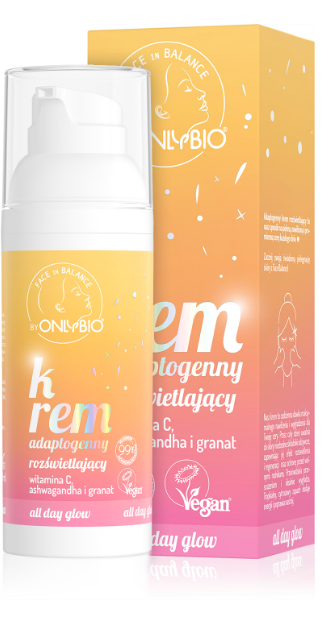 OnlyBio Krem Adaptogenny Rozświetlający z Witaminą C Ashwagandha i Granatem 50ml